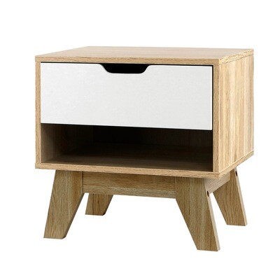New Bedside Table Drawer Nightstand Shelf Cabinet Storage Lamp Side Wooden