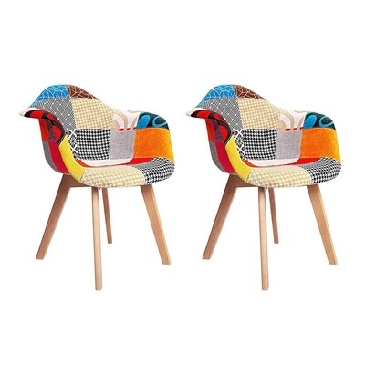 New Set of 2 Fabric Dining Chairs
