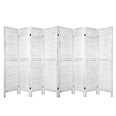 New Room Divider Screen 8 Panel Privacy Wood Dividers Stand Bed Timber White