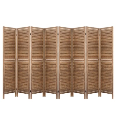 New Room Divider Screen 8 Panel Privacy Wood Dividers Stand Bed Timber Brown