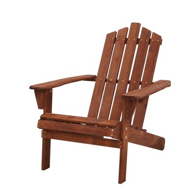 Outdoor Sun Lounge Beach Chairs Table Setting Wooden Adirondack Patio Brown Chair