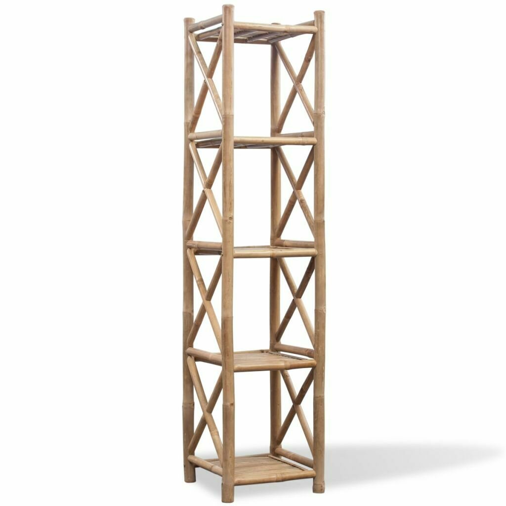 5-Tier Square Bamboo Shelf