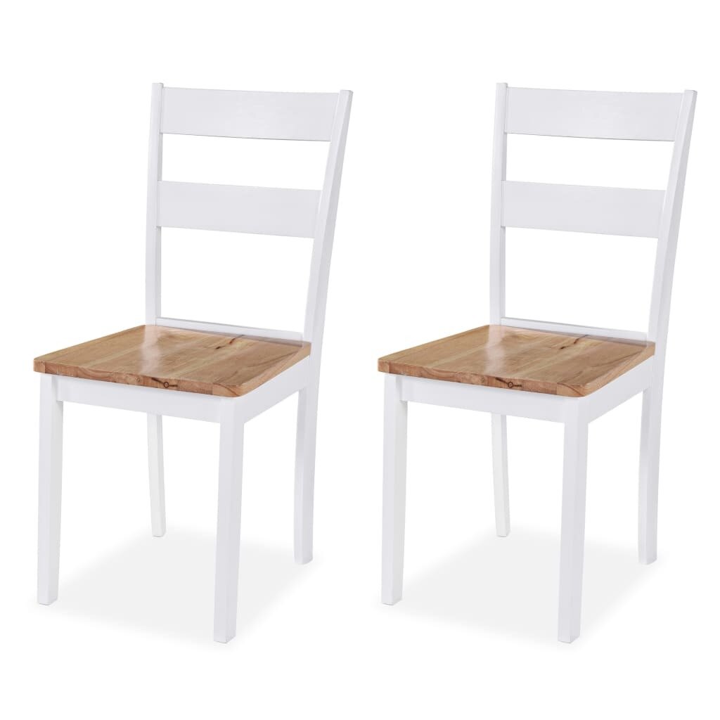 Dining Chairs 2 pcs White Solid Rubber Wood