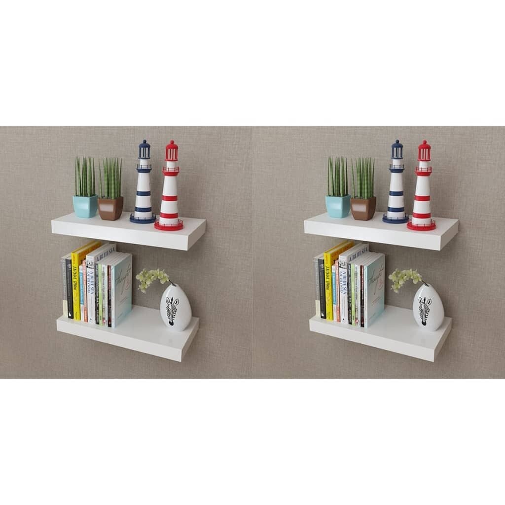 Wall Shelves 4 pcs White 40 cm