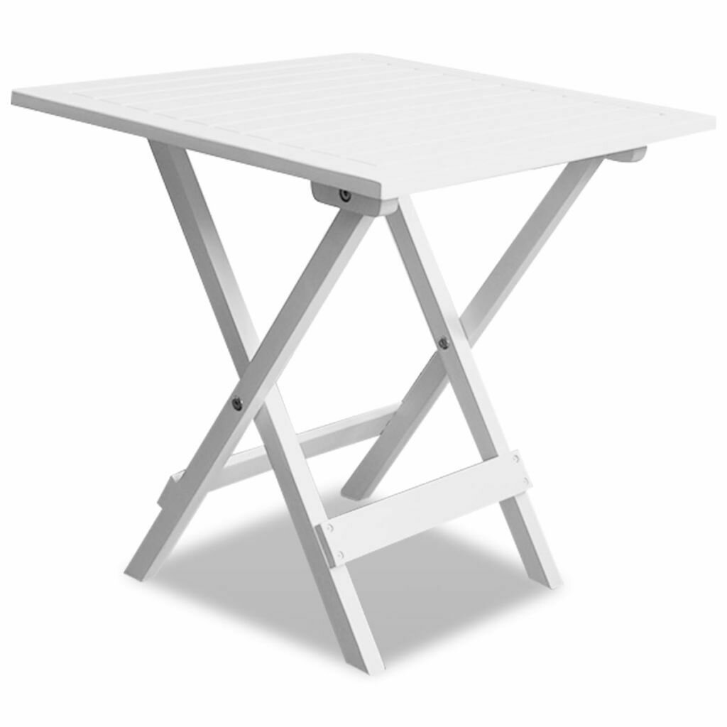 Bistro Table White 46x46x47 cm Solid Acacia Wood