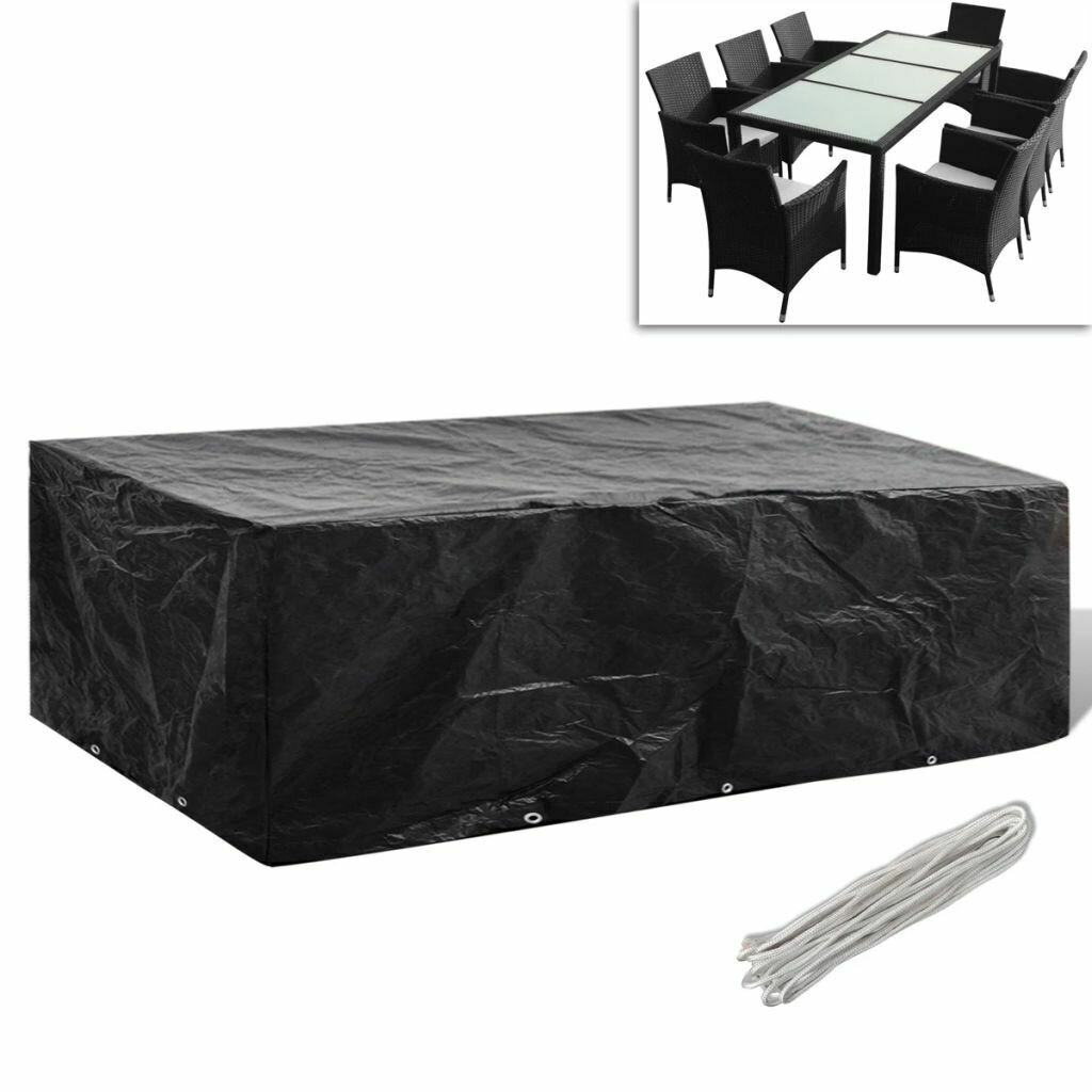 Garden Furniture Cover 8 Person Poly Rattan Set 10 Eyelets 300 x 140cm