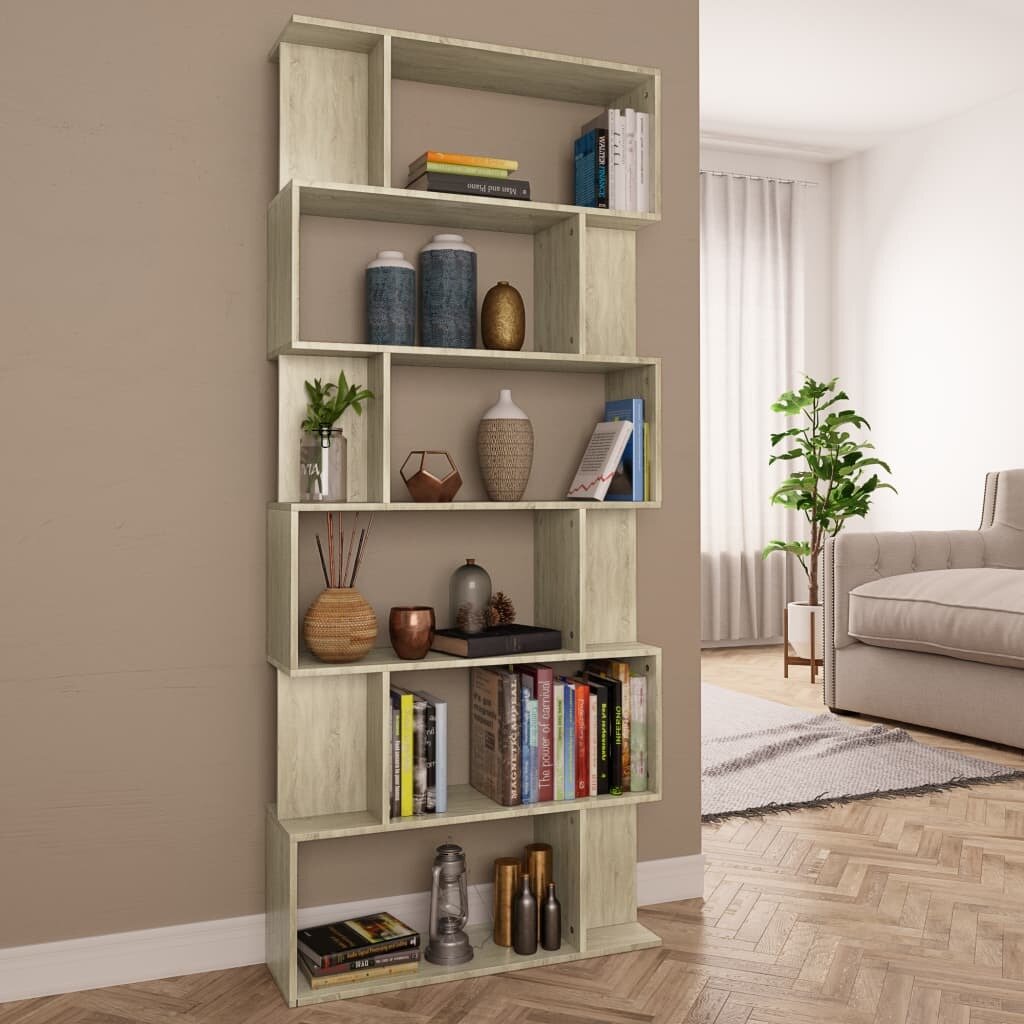 Book Cabinet/Room Divider Sonoma Oak 80x24x192 cm Chipboard