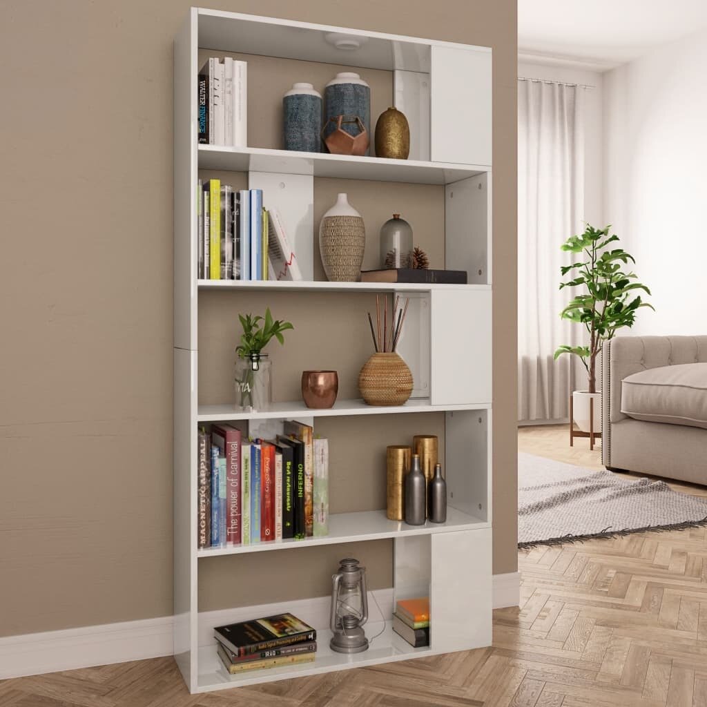 Book Cabinet/Room Divider High Gloss White 80x24x159cm Chipboard