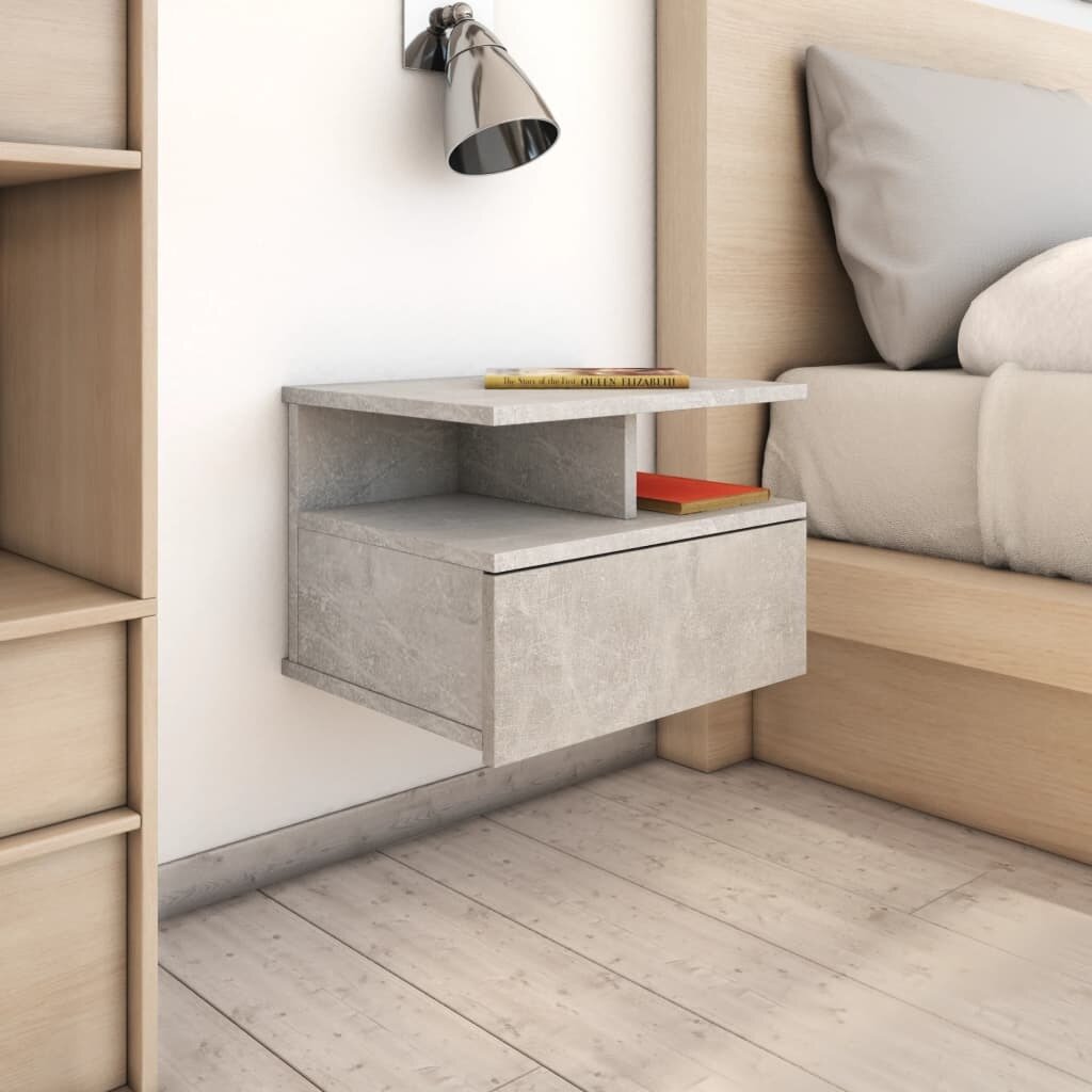 Floating Nightstands 2 pcs Concrete Grey 40x31x27 cm Chipboard