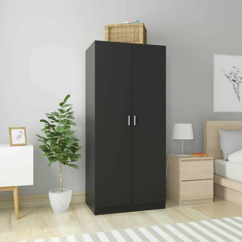 Wardrobe Black 80x52x180 cm Chipboard