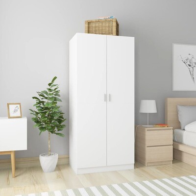 Wardrobe White 80x52x180 cm Chipboard
