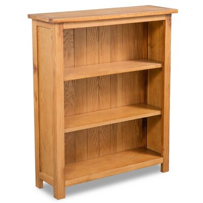 3-Tier Bookcase 70x22,5x82 cm Solid Oak Wood