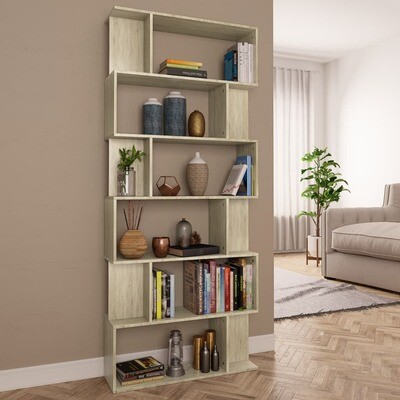 Book Cabinet/Room Divider Sonoma Oak 80x24x192 cm Chipboard