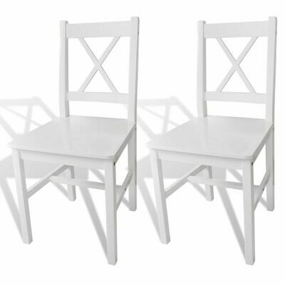 Dining Chairs 2 pcs White Pinewood