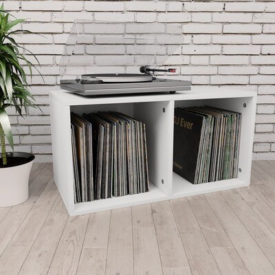 Vinyl Storage Box White 71x34x36 cm Chipboard