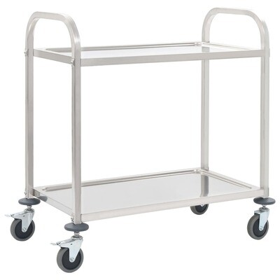 2-Tier Kitchen Trolley 87x45x83.5 cm Stainless Steel