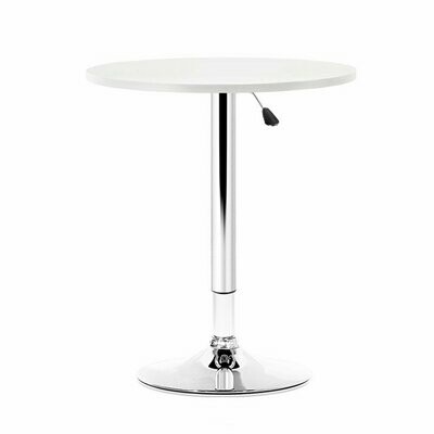 New Adjustable Bar Table Gas Lift Wood Metal White