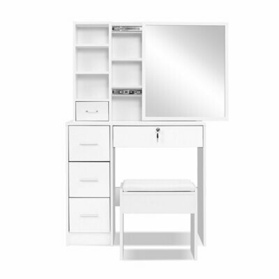 New Dressing Table Stool Mirror Jewellery Cabinet Makeup Storage Drawer White