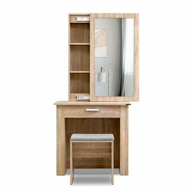 New Dressing Table Mirror Stool Mirror Jewellery Cabinet Makeup Storage Wood