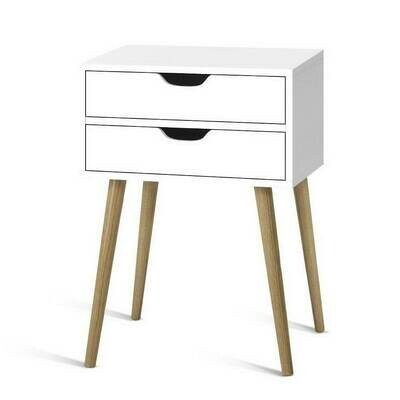 New Bedside Tables Drawers Side Table Nightstand Wood Storage Cabinet White
