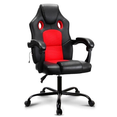 New Massage Office Chair Gaming Computer Seat Recliner Racer Red
