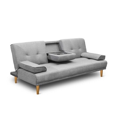 New 3 Seater Fabric Sofa Bed - Grey