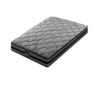 King Single Size Mattress Bed Medium Firm Foam Pocket Spring 22cm Grey