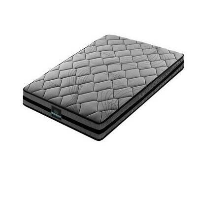 Single Size Mattress Bed Medium Firm Foam Pocket Spring 22cm Grey