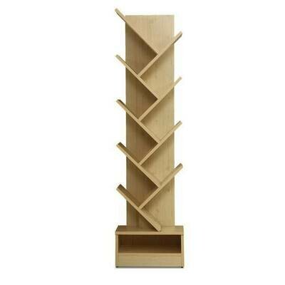 New Display Shelf 9-Shelf Tree Bookshelf Book Storage Rack Bookcase Natural