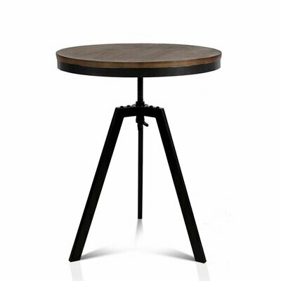 New Elm Wood Round Dining Table - Dark Brown