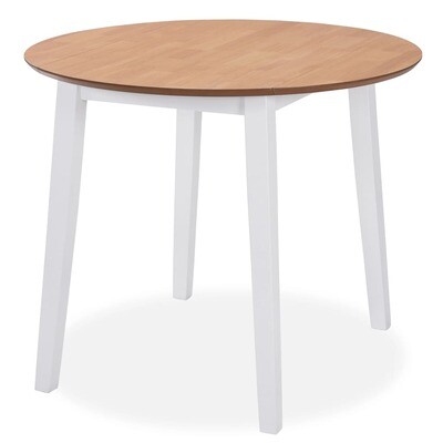 Drop-leaf Dining Table Round MDF White