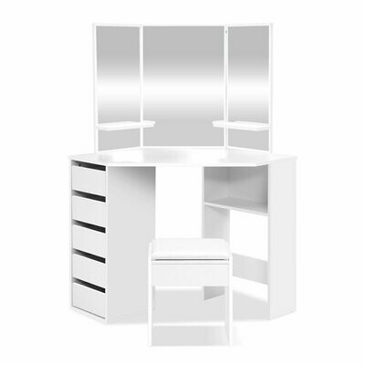 New Corner Dressing Table With Mirror Stool White Mirrors Makeup Tables Chair