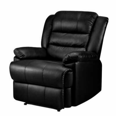 New Recliner Chair Armchair Luxury Single Lounge Sofa Couch Leather Black