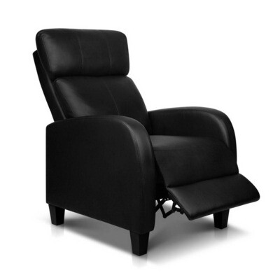 New PU Leather Reclining Armchair - Black