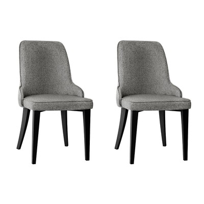 New Set of 2 Fabric Dining Chairs - Grey