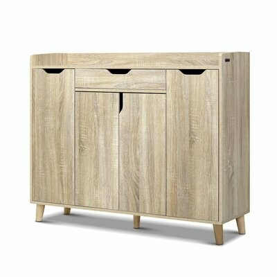 New Shoe Cabinet Shoes Storage Rack 120cm Organiser Drawer Cupboard Wood