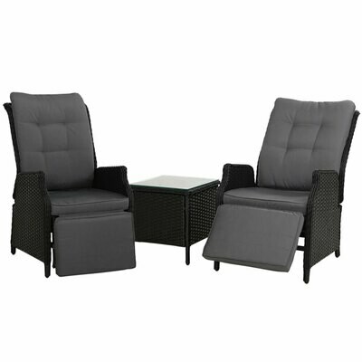 Recliner Chairs Sun lounge Setting Outdoor Furniture Patio Wicker Sofa