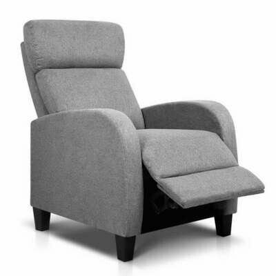 New Fabric Reclining Armchair - Grey