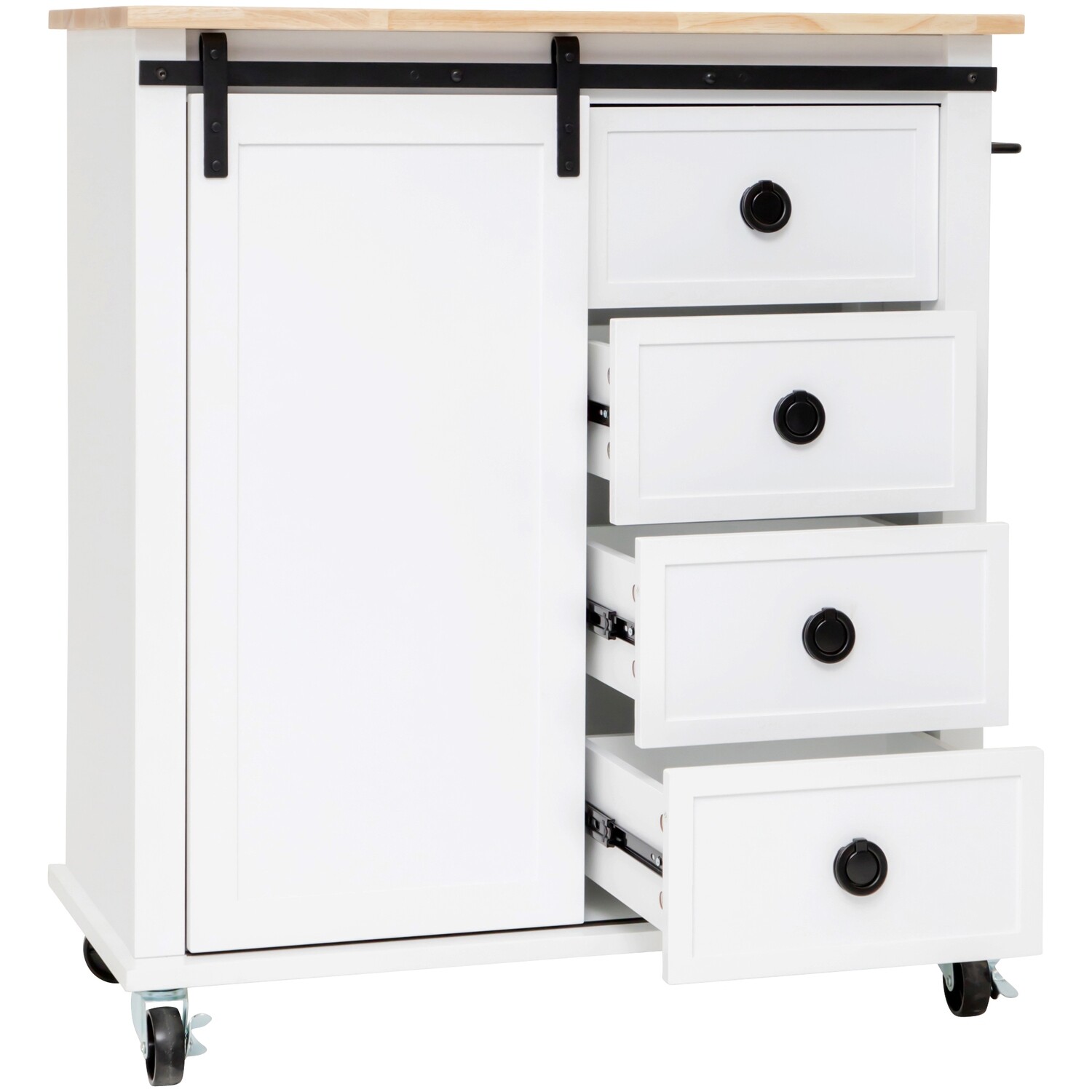 4 Drawer 1 Door Kitchen Trolley