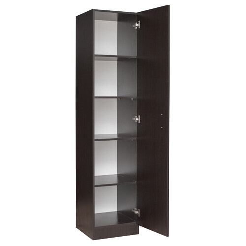 New One Door All Shelf Pantry Linen Storage Cupboard / Wardrobe [Colour: Walnut (Chocolate)]