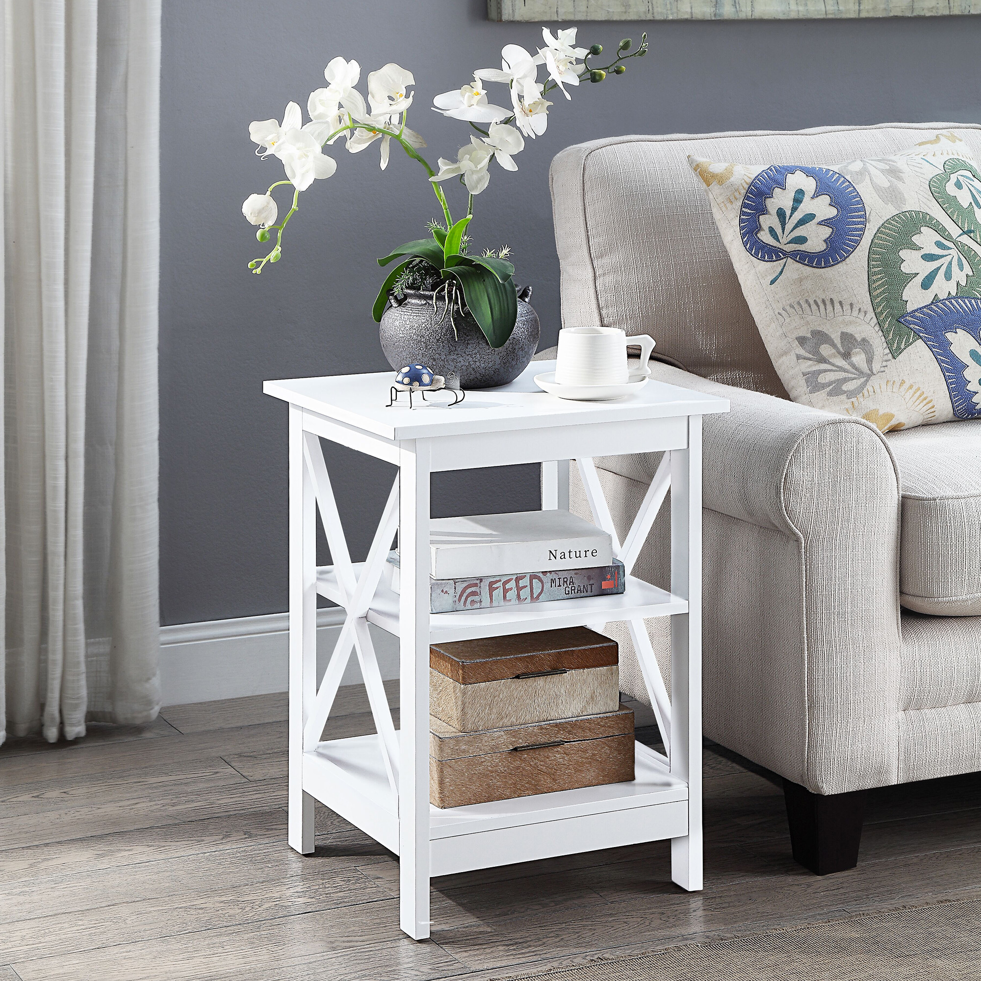 Long Island Side Table 2 Shelf