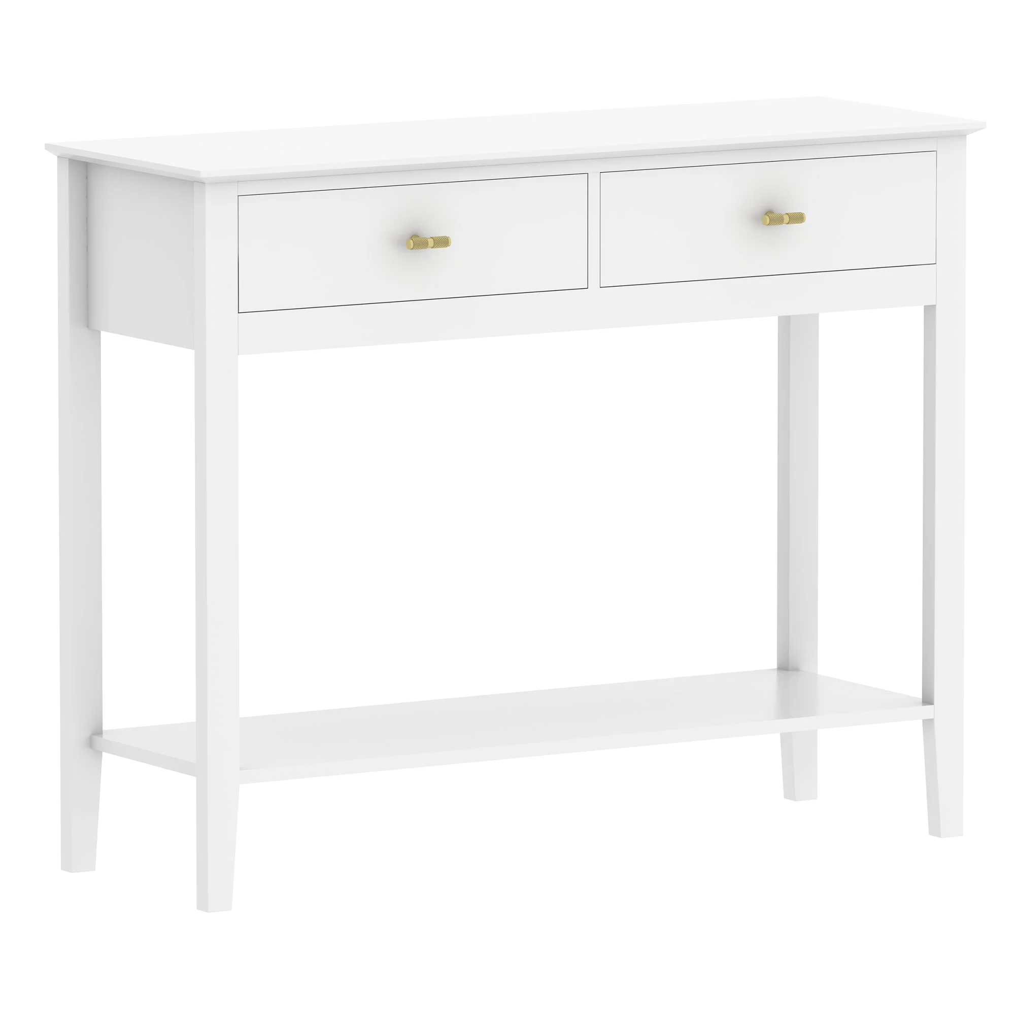 Harper 2 drawer console table White