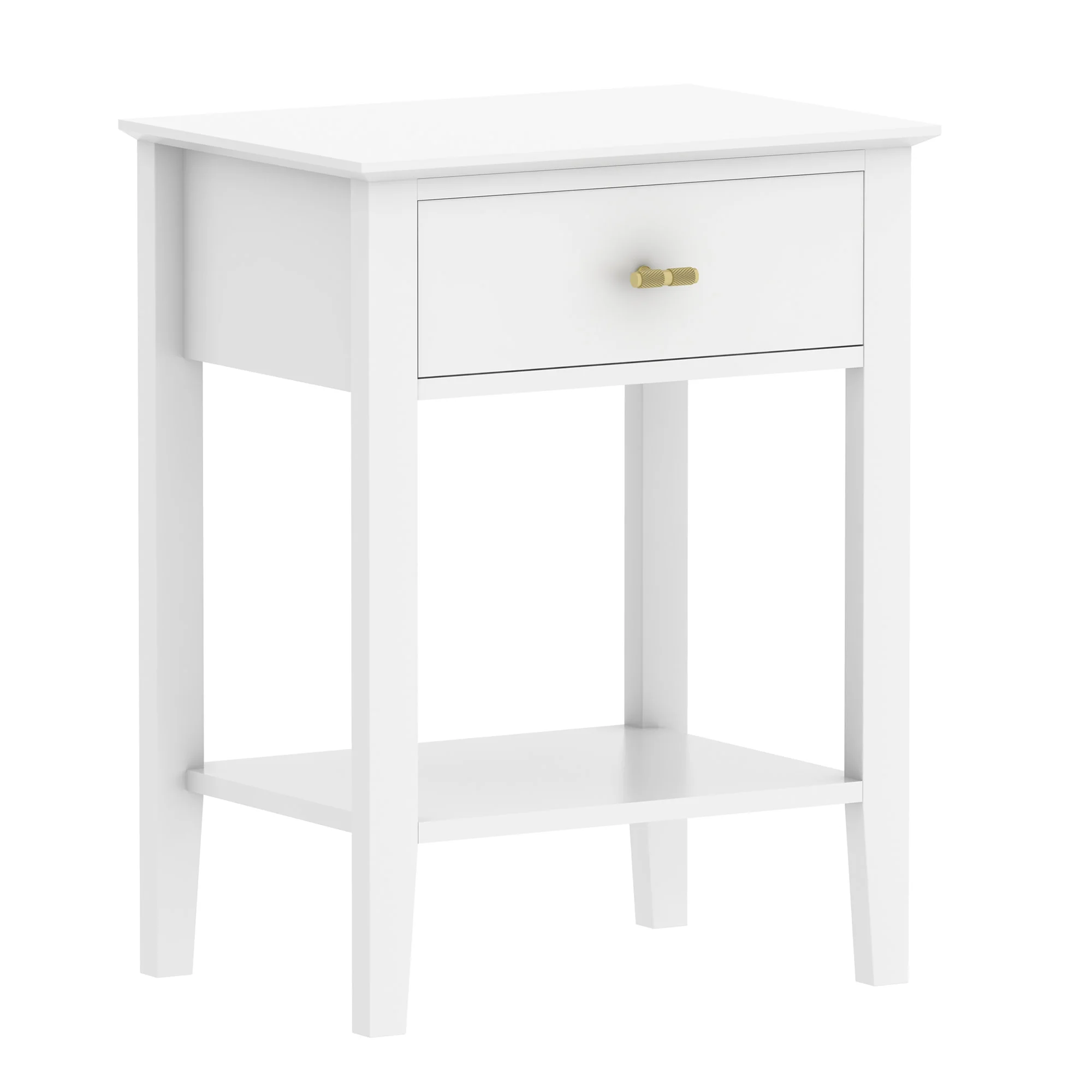 Harper 1 drawer side table White