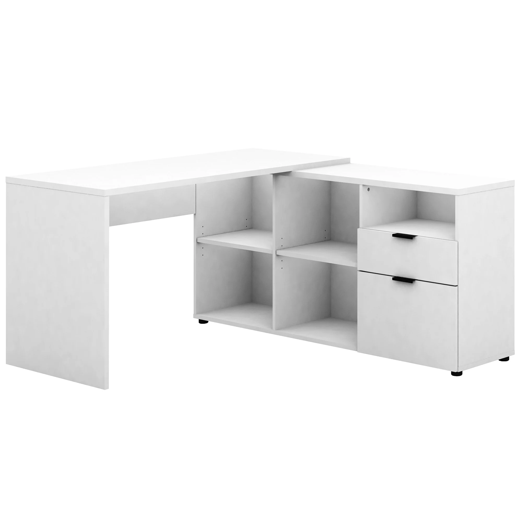 Rico 2 Drawer 5 Compartment Executive Desk White
