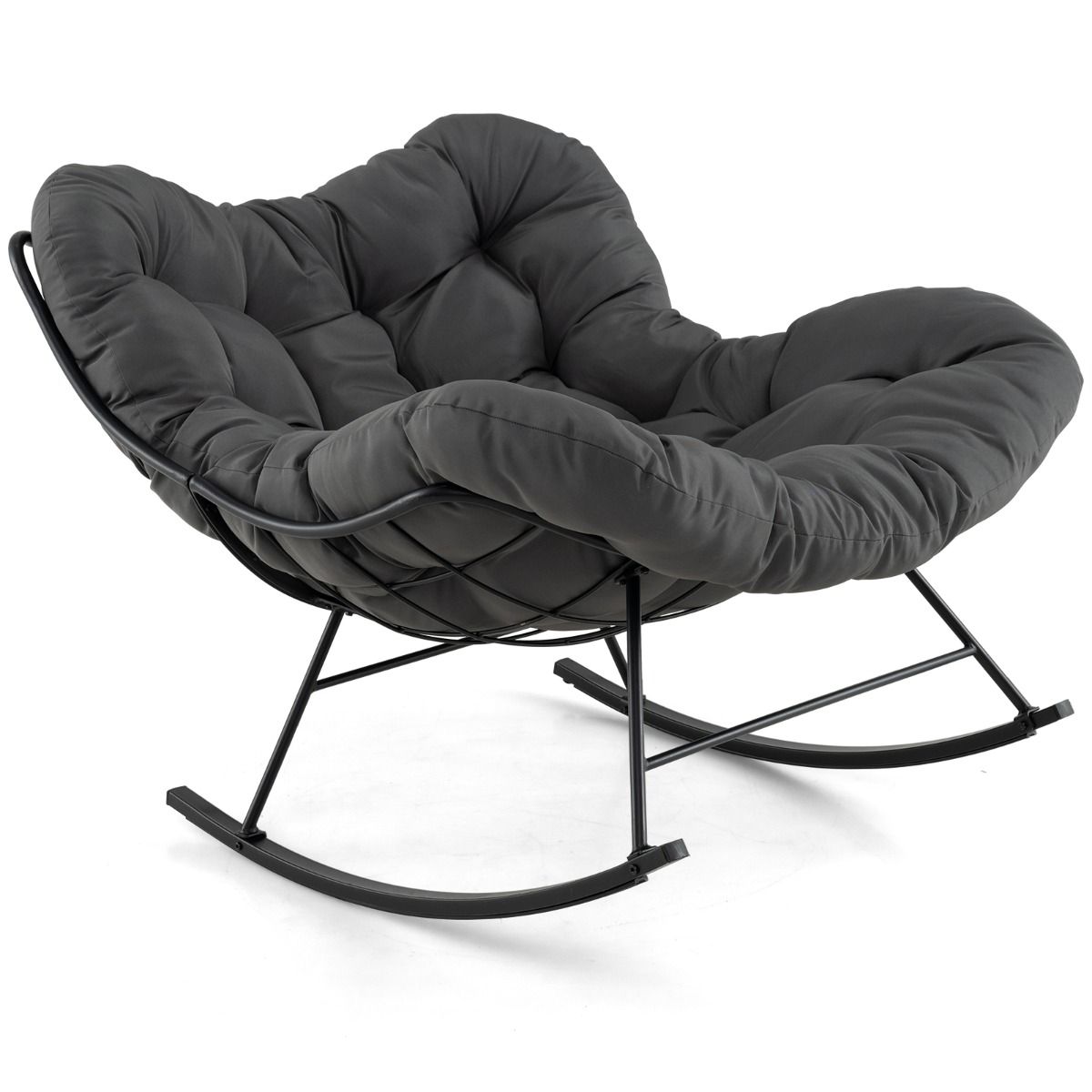 oversized-papasan-patio-rocking-chair-with-padded-cushion-and-metal