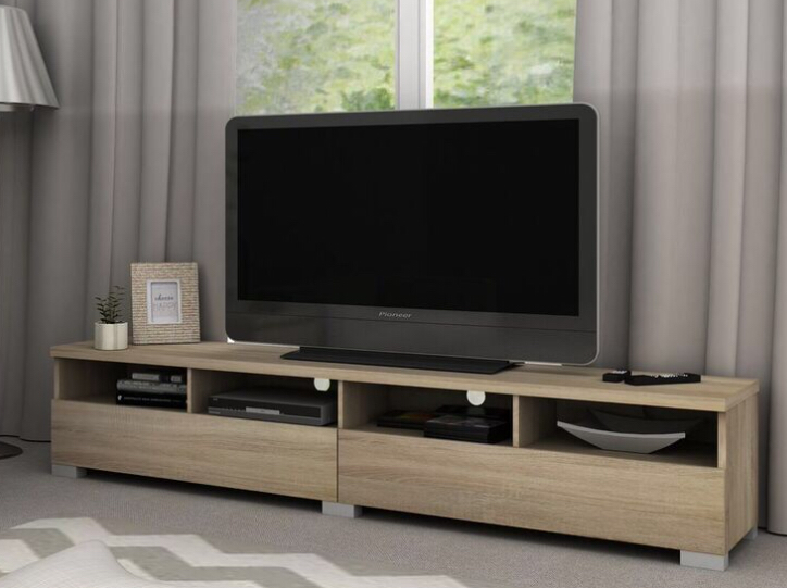 2 Drawer Entertainment Tv Unit stand cabinet Light Oak