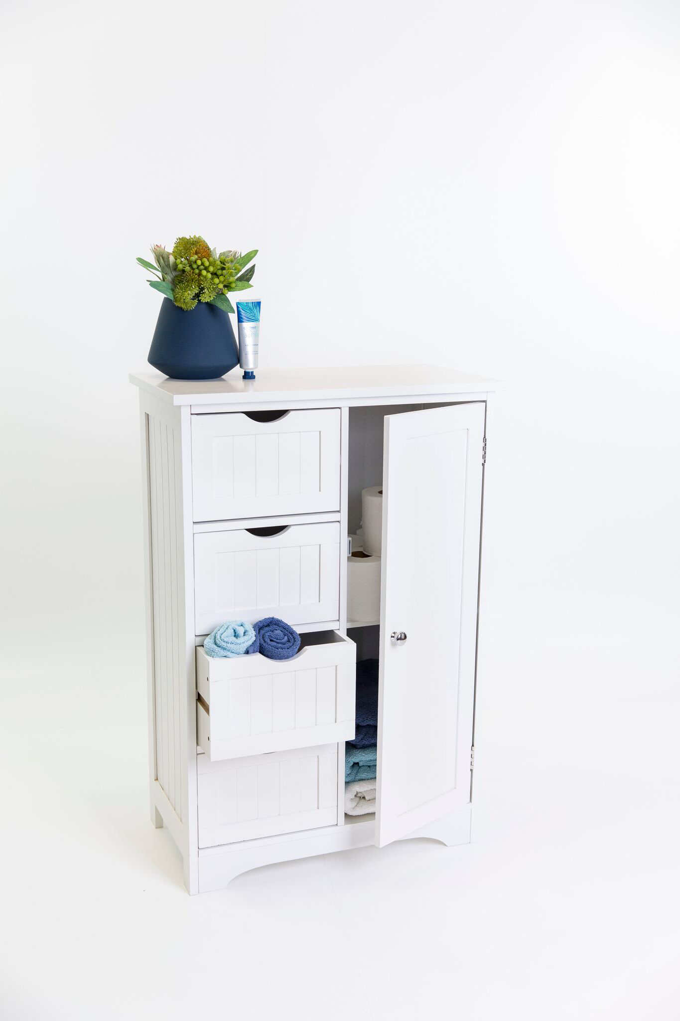 4 Drawer 1 Door Multipurpose Bathroom Cabinet