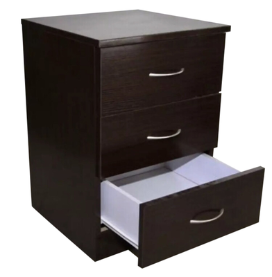 New 3 Drawer Modern Bedside Chest of Drawers / Side Table [Dark chocolate]