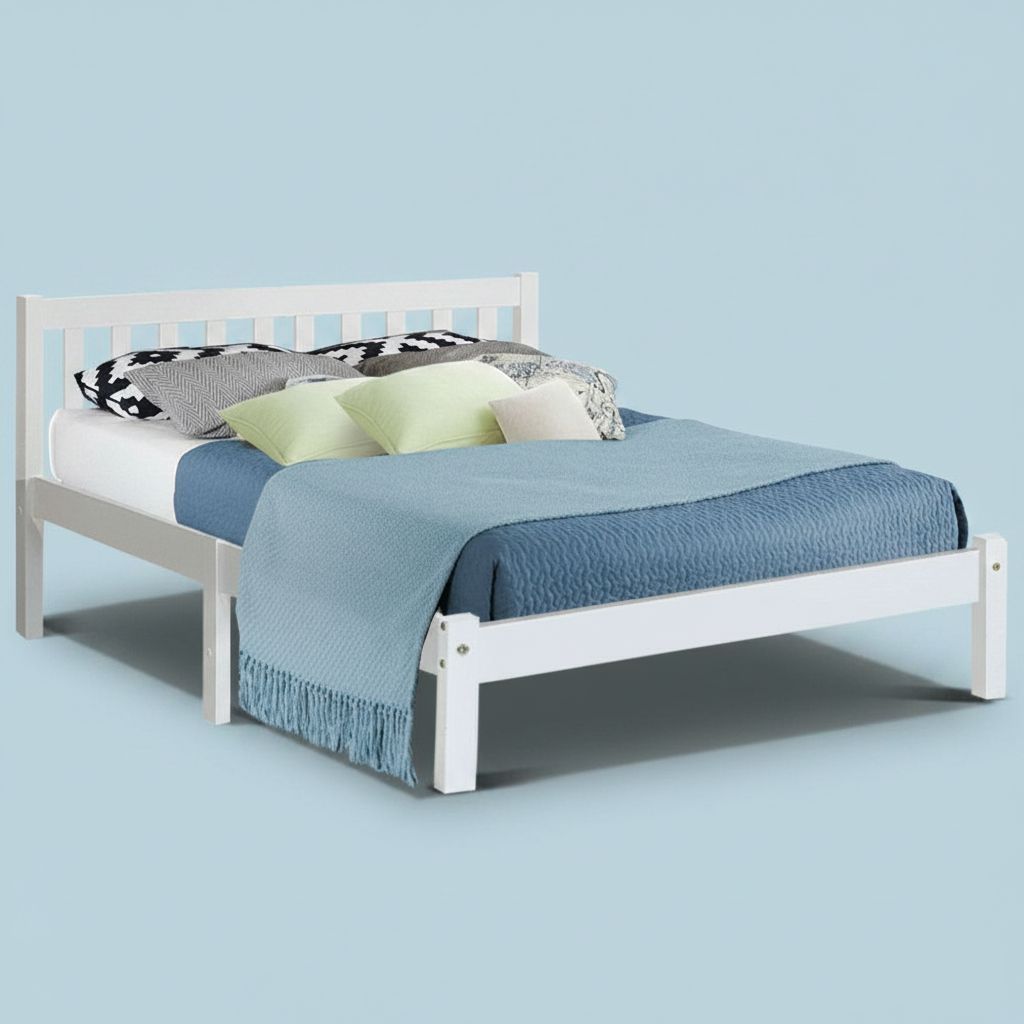 New Wooden Bed Frame Queen Size Pine Wood Timber Mattress Base Bedroom