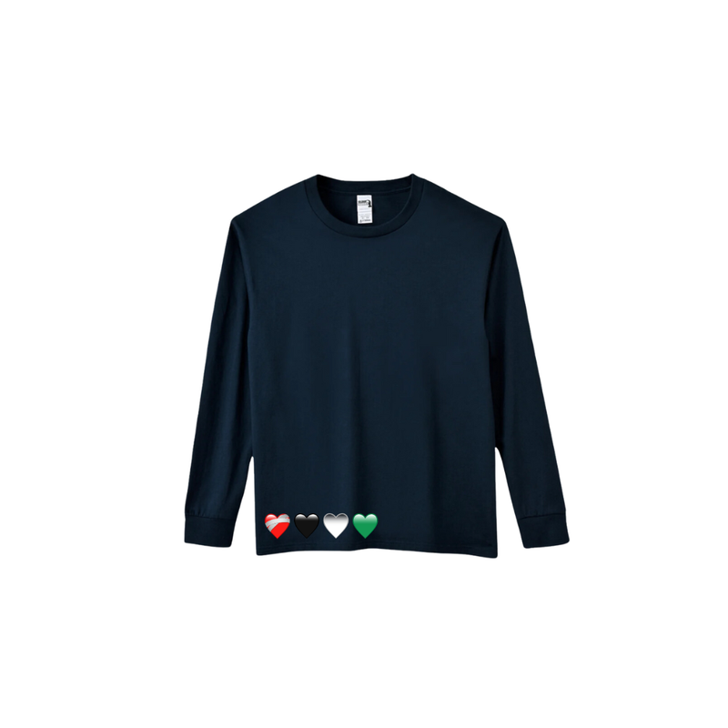 Hearts Long-sleeved shirt (Navy)